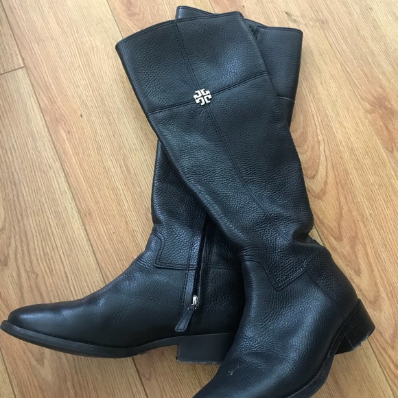 W Shoe Size 8 Tory Burch Black Leather Boots – VIDA STYLE SHOP Black Tory Burch riding boots